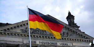 germany flag in front of building